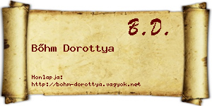 Bőhm Dorottya névjegykártya